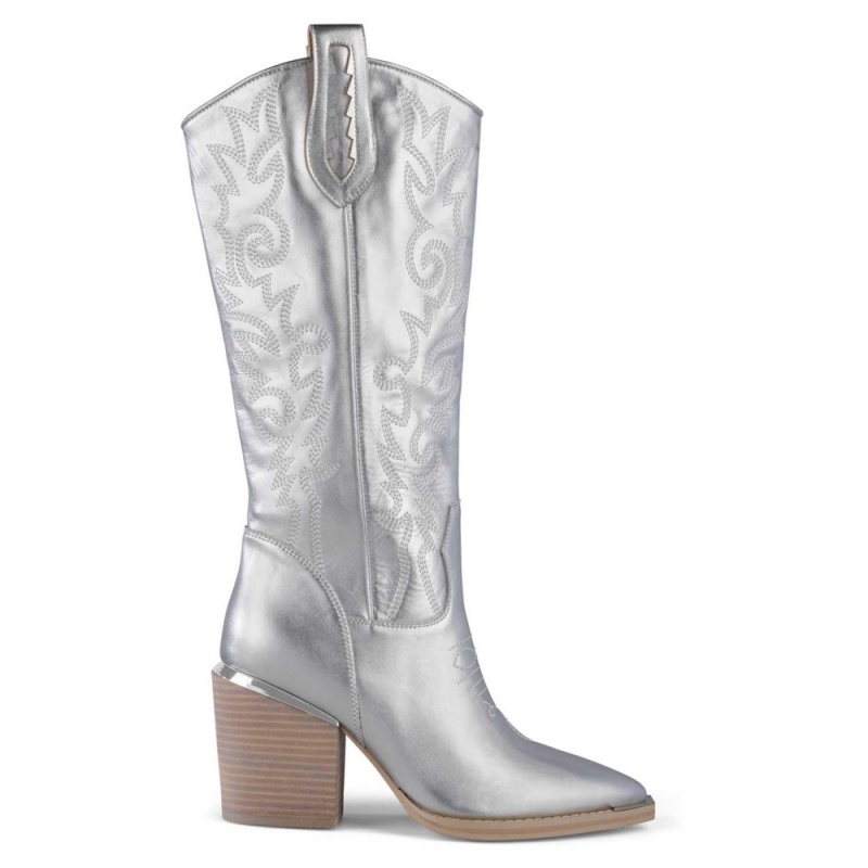 Bottes à Talons Alma En Pena Cowboy Boots Bleu Marine Femme | WBD-38763444